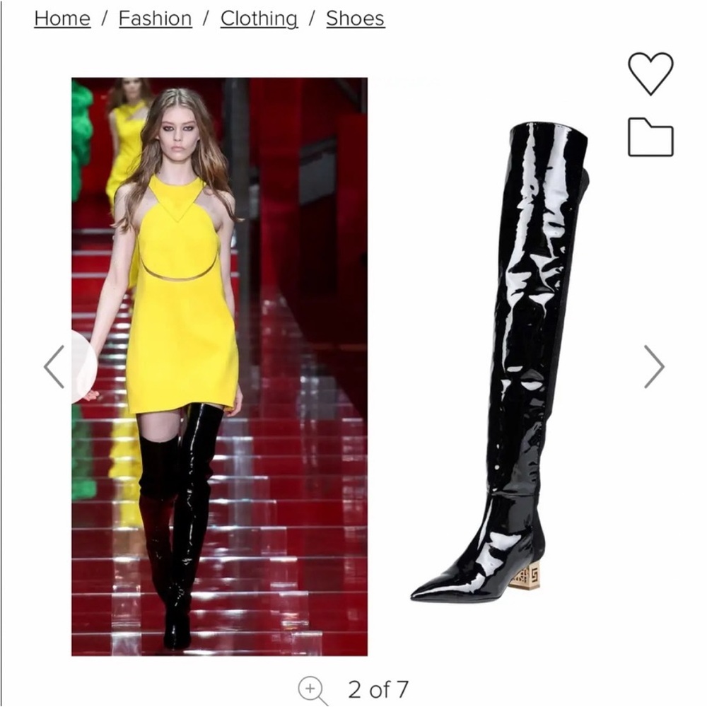 Versace Black Patent Leather and Suede Thigh High Boots in a size EU 38